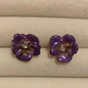 Violet Flower Earrings